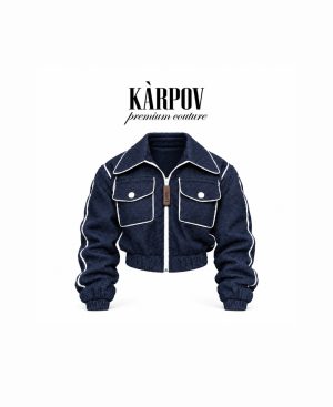 Яке от тъмен деним с паспели KARPOV Premium Couture