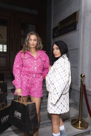 Деним визия от яке и къси панталонки KARPOV Premium Couture в розово